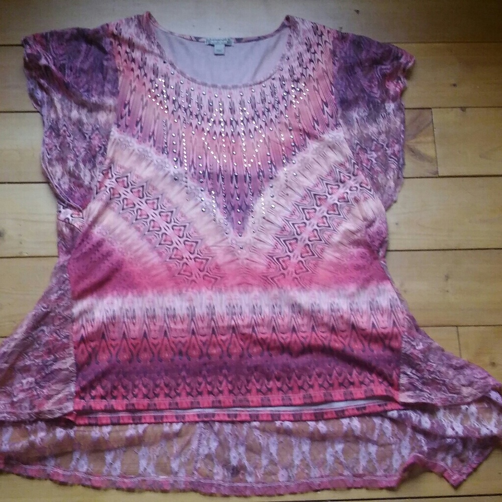NWOT Pink & Orange Dressy Top